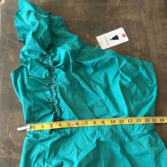 NWT ZESICA ONE SHOULDER EMPIRE WAIST RUFFLE MAXI DRESS - Picture 10 of 12